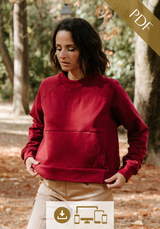 Ressac sweatshirt pattern / PDF (A4, A3, A0, US Letter) - Frames, Layers by Size, Video Projection