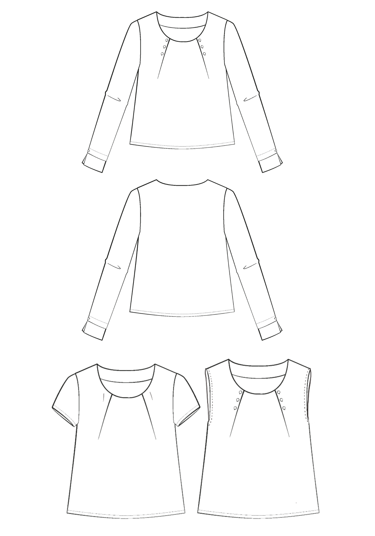 Folio blouse sewing pattern - Envelope pattern