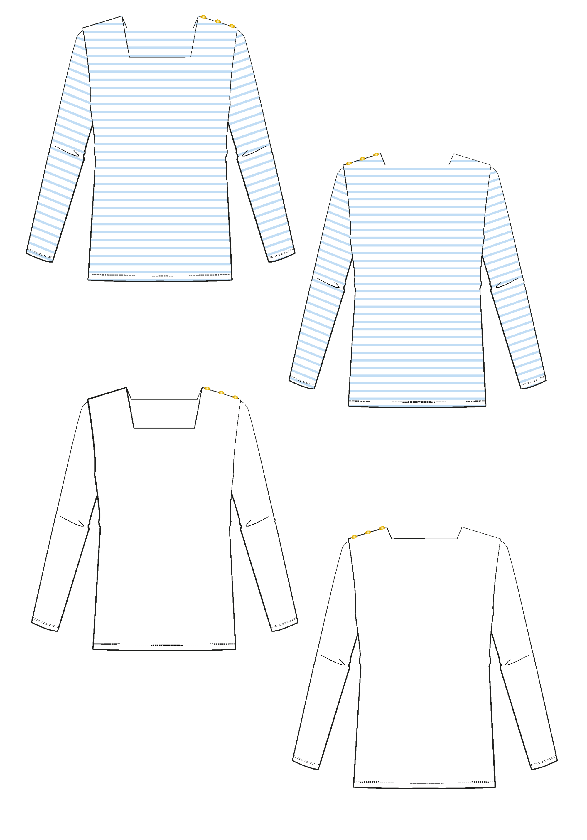 Pirate sailor top sewing pattern - Pochette pattern