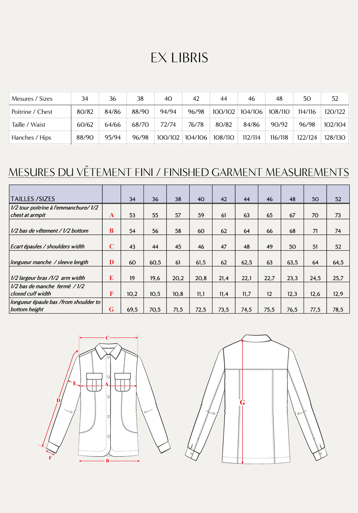 Ex Libris overshirt sewing pattern - Envelope pattern