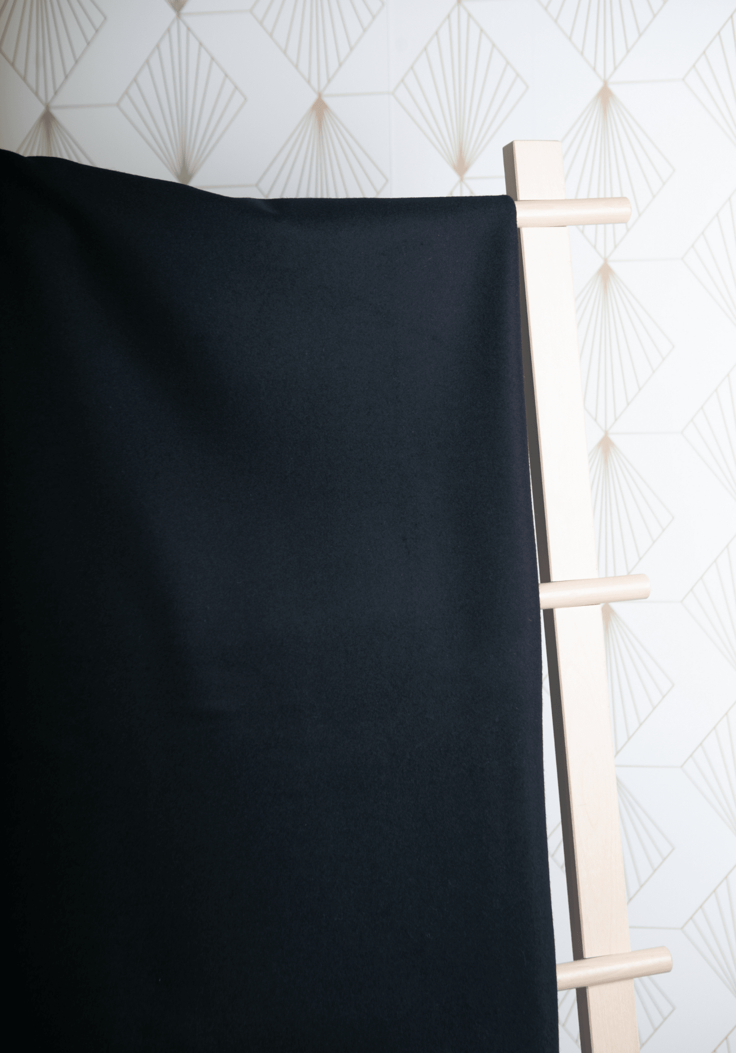 Tissu Flanelle de Laine Séparable – 100% Laine - Caviar - Maison Fauve
