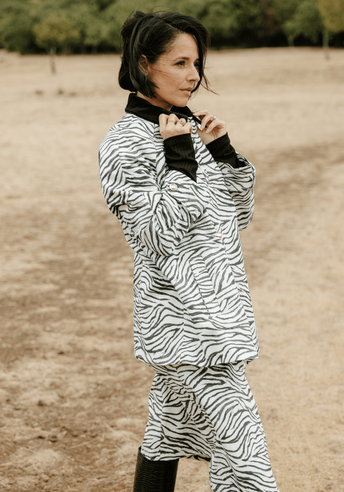 Tissu gabardine de coton imprimée Savage - Maison Fauve