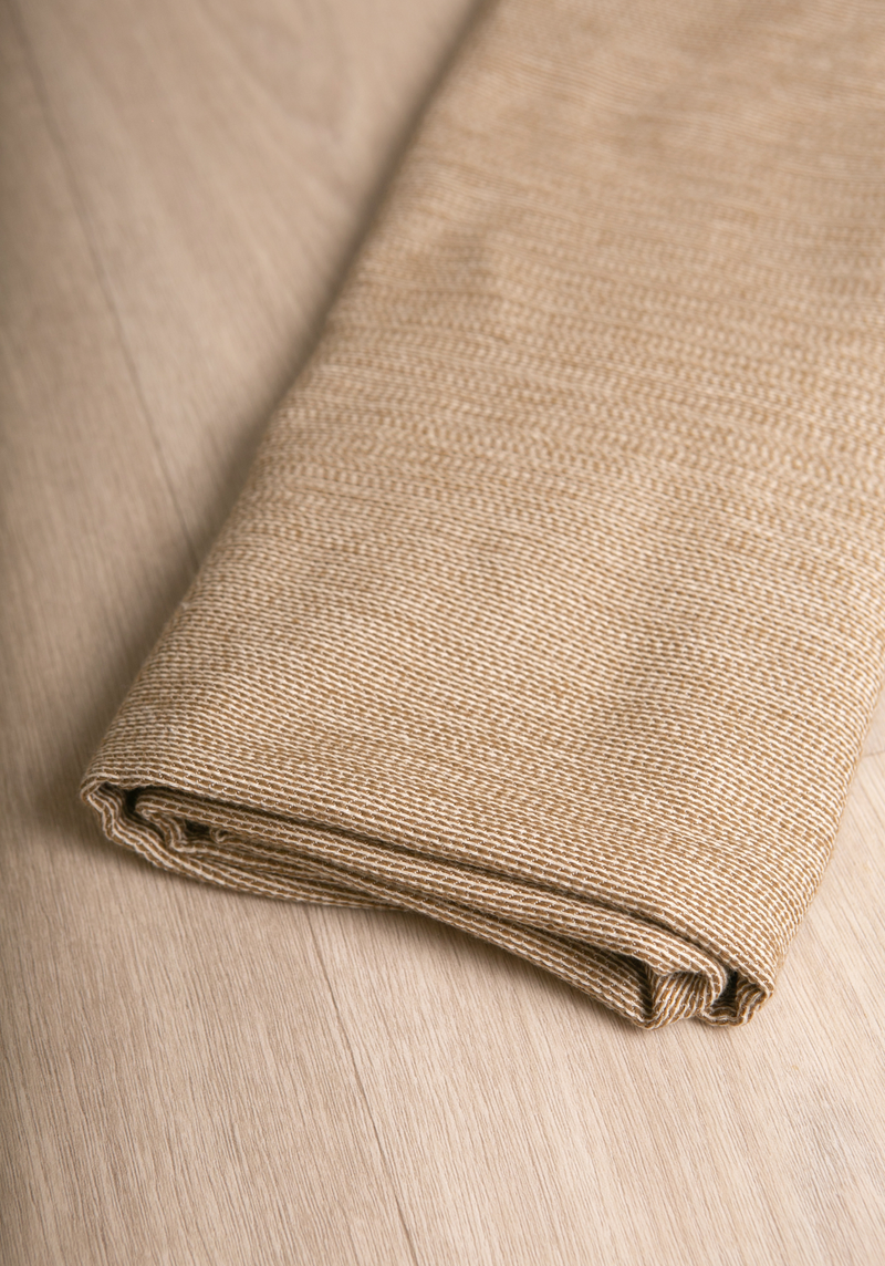 Tissu jacquard de coton Mini Chevron Camel