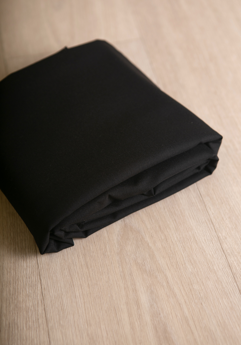 Black wool suiting fabric