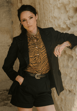 Tissu lainage tailleur 100% laine Noir - Maison Fauve
