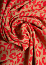 Tissu popeline de viscose imprimée Léo - Plusieurs couleurs