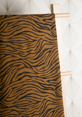 Tissu popeline de viscose imprimée Savage - Tigre Cumin ou Blanc Zèbre - Maison Fauve