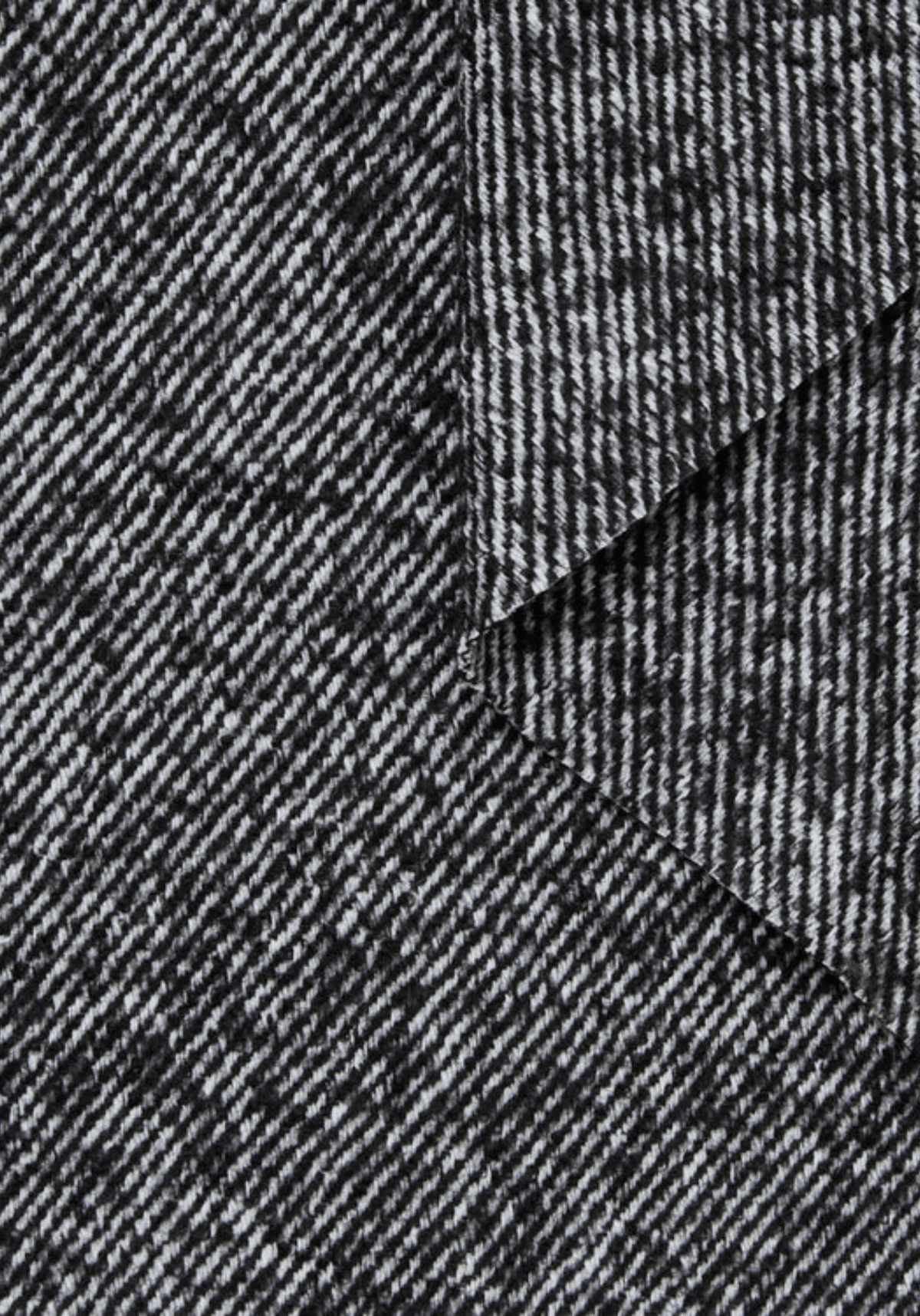Tissu sergé laine et coton chiné noir et blanc - Maison Fauve