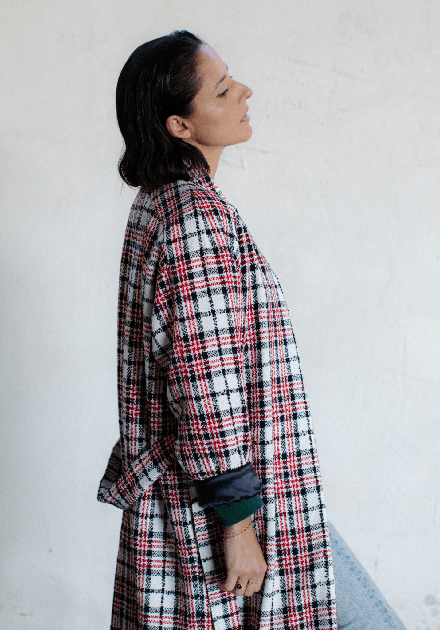 Tissu Tweed Bouclé Tartan - Laine & Coton - Maison Fauve