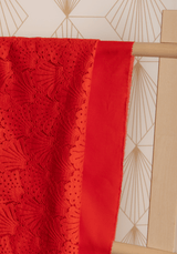 Tissu voile de coton - Rouge Passion - COUPON 50cm - Maison Fauve