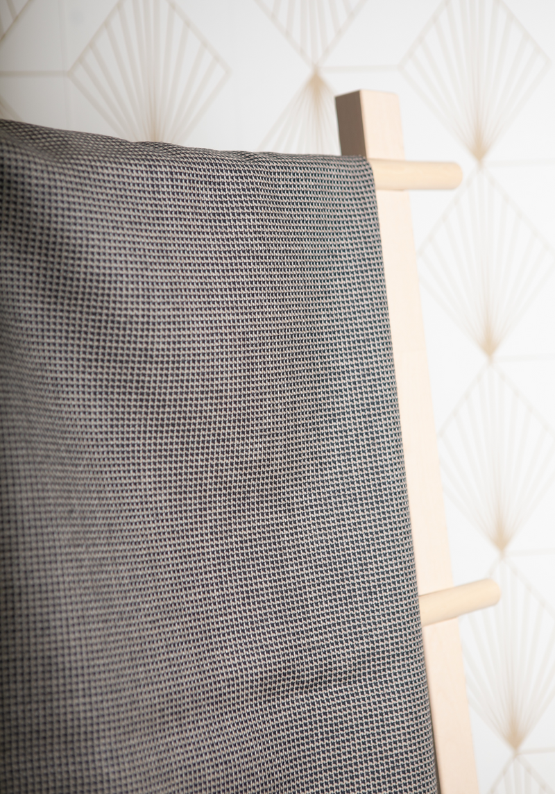 Tissu Tweed Natté de Laine – 100% Laine Vierge - Marron à Carreaux