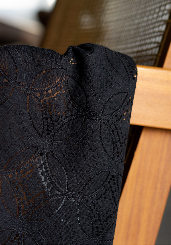 Tissu dentelle Noire - par 10 cm