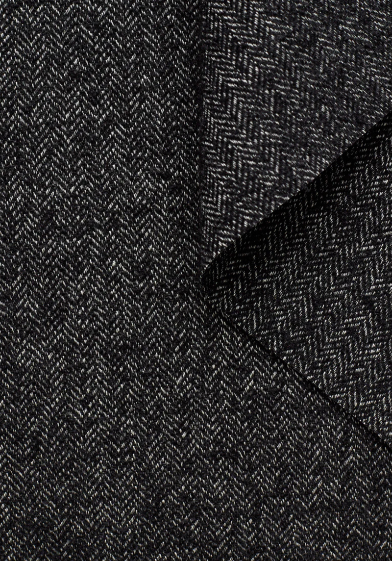 Tissu Tweed Chevrons en Laine - Noir