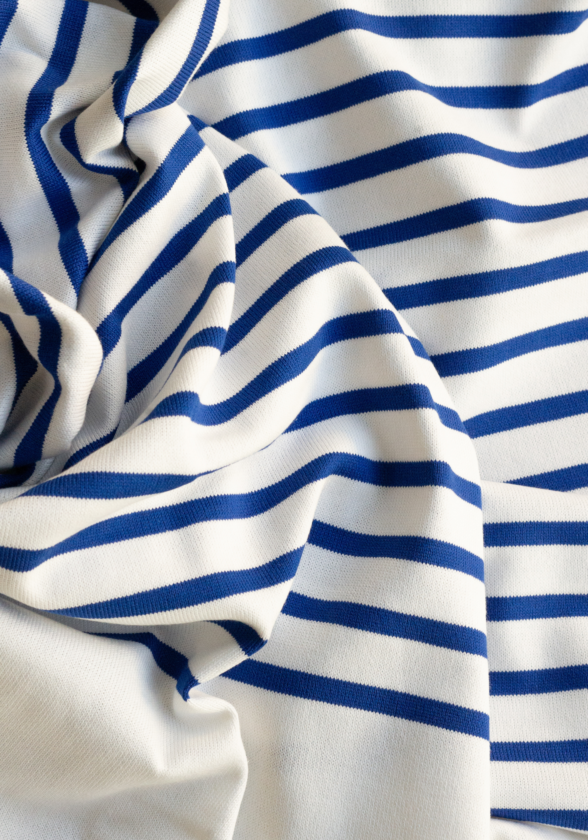 Striped Breton jersey fabric - 2 colors - Sold by the panel