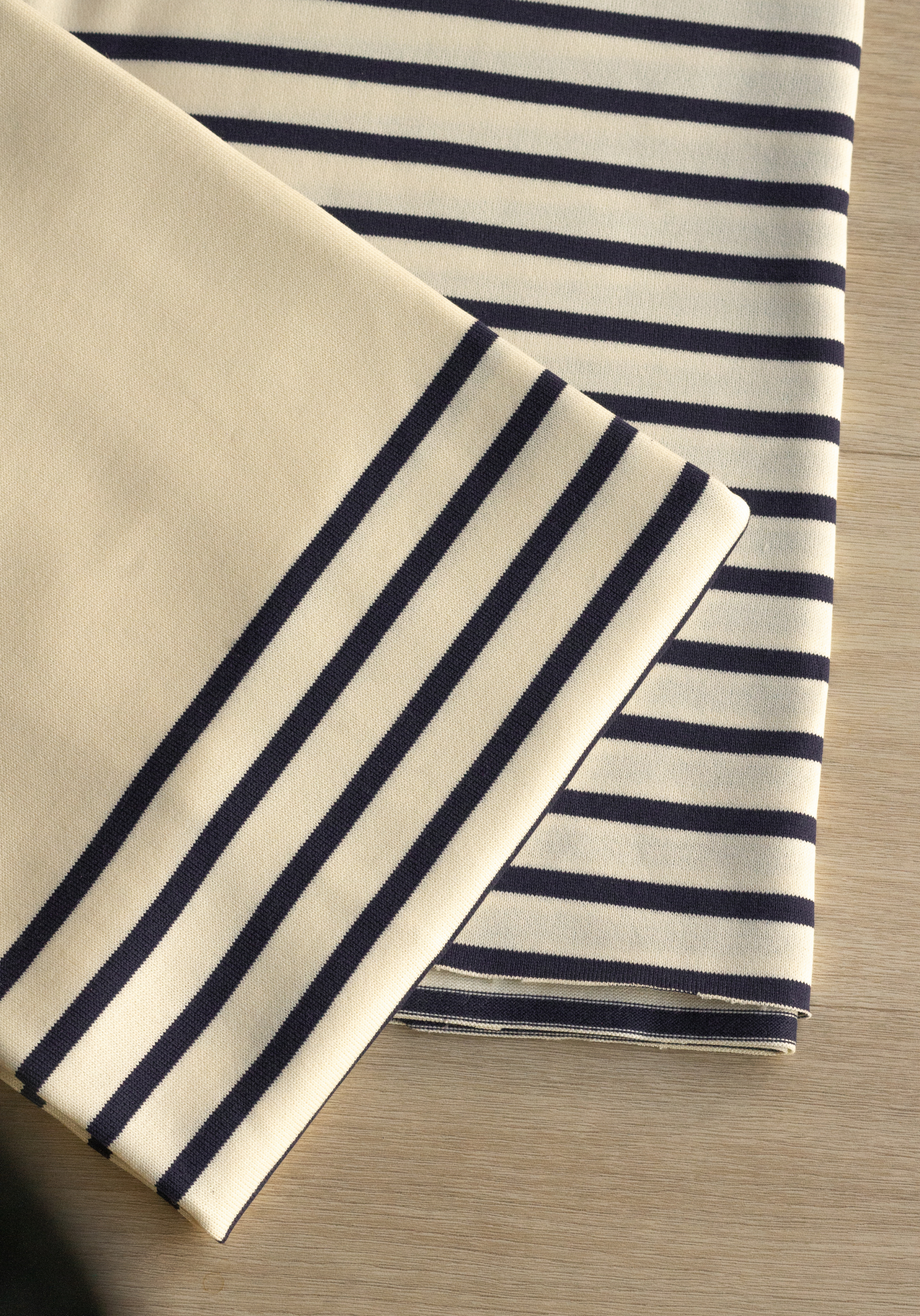 Striped Breton jersey fabric - 2 colors - Sold by the panel