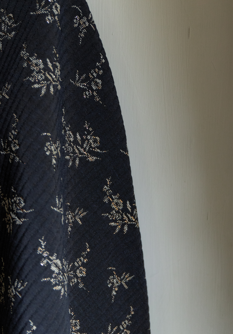 Tissu jacquard Botanica Encre - par 10 cm