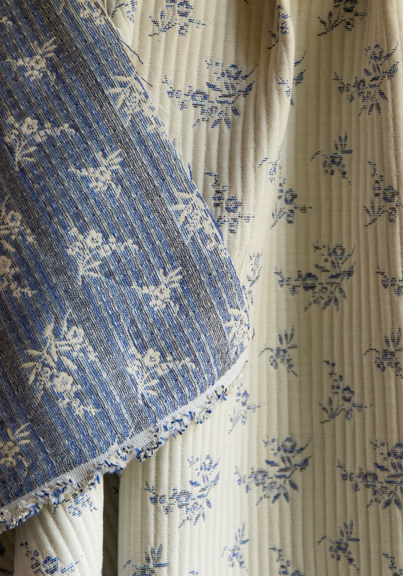 COUPONS - Tissu jacquard Botanica Ecru