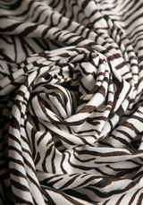Tissu popeline de viscose imprimée Savage - Tigre Cumin ou Blanc Zèbre
