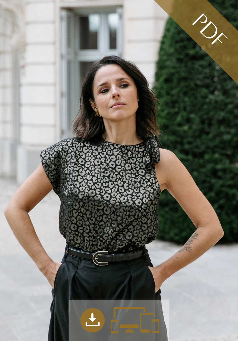 Patron couture top Santa Fe / PDF (A4, A3, A0, US Letter) - Cadres, Calques par Taille, Vidéoprojection
