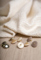 Tissu tweed léger - Ecru ou Bleu Gris