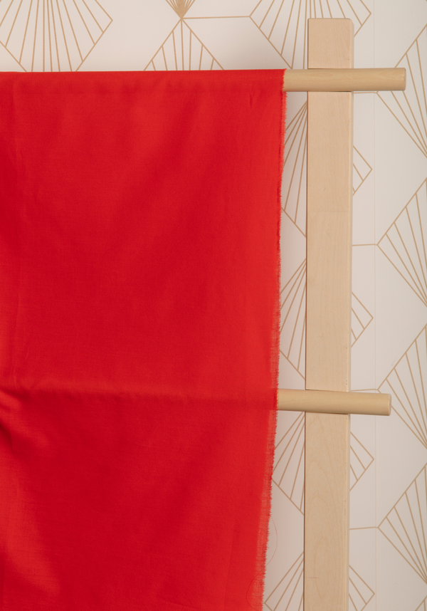 COUPON 100 cm - Tissu voile de coton - Rouge Passion