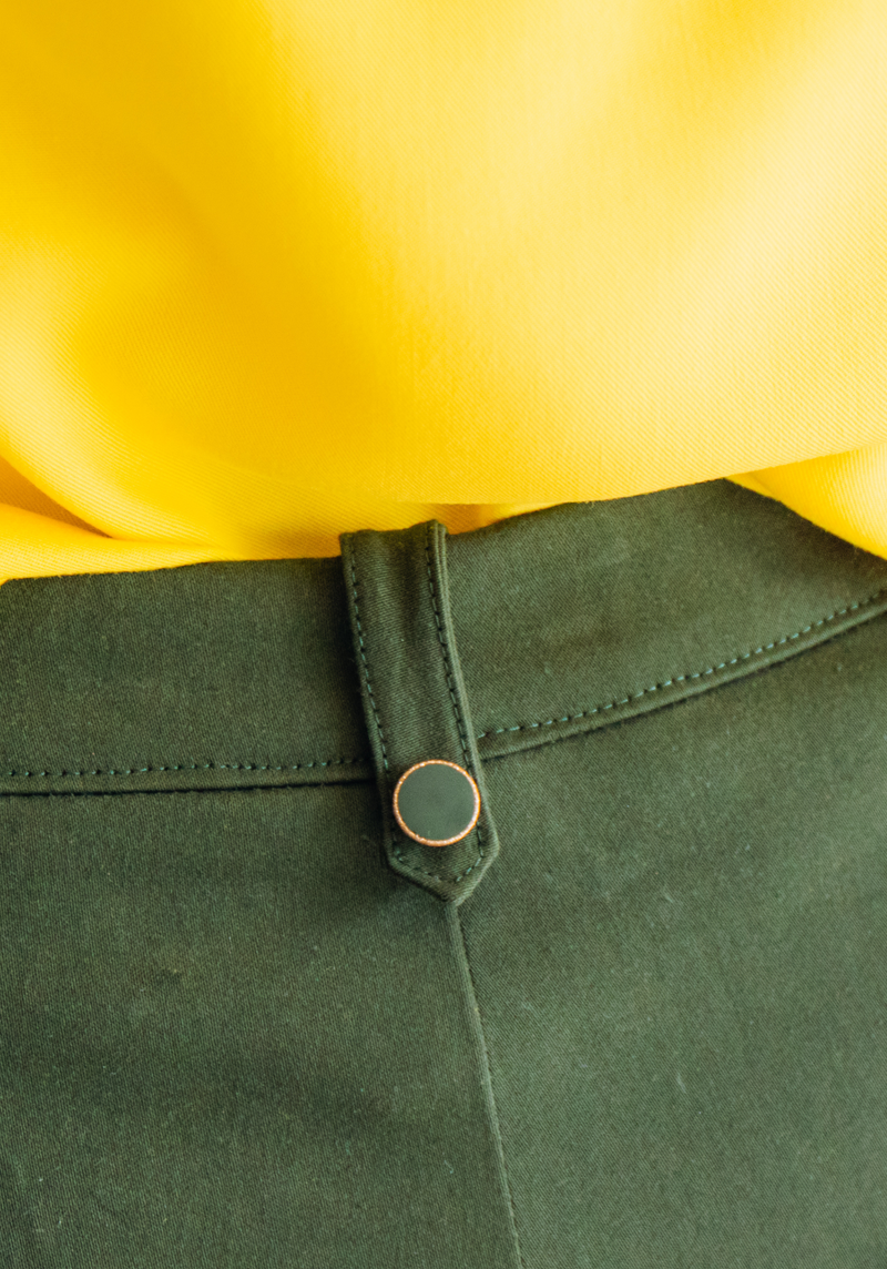 Khaki Dot Button with Gold Glitter