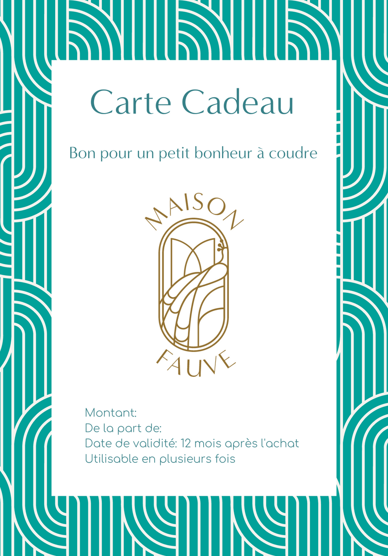 Carte cadeau couture Maison Fauve