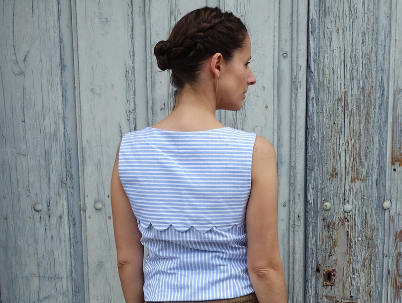 Sewing pattern dress, top with scallops Bloom / PDF (A4, A3, A0, US Letter) - Frames, Layers by Size, Video projection
