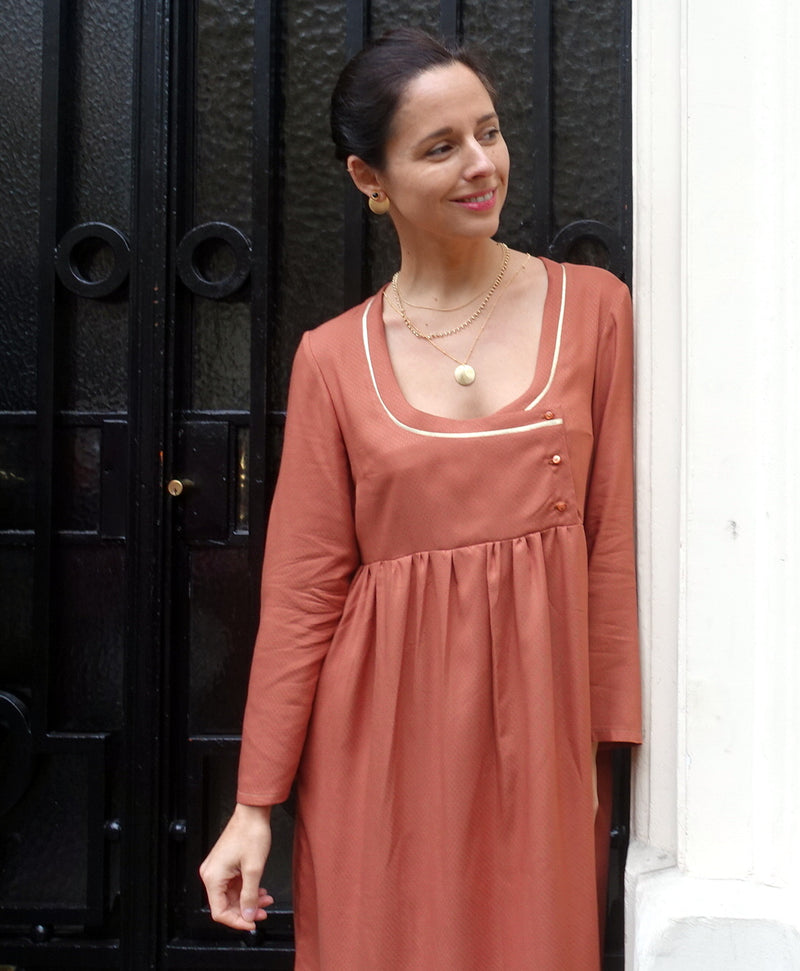 Sewing pattern dress, blouse square neckline Sybil / PDF (A4, A3, A0, US Letter) - Frames, Layers by Size, Video projection