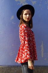 Patron couture robe, blouse encolure carrée Sybil / PDF (A4, A3, A0, US Letter) - Cadres, Calques par Taille, Vidéoprojection