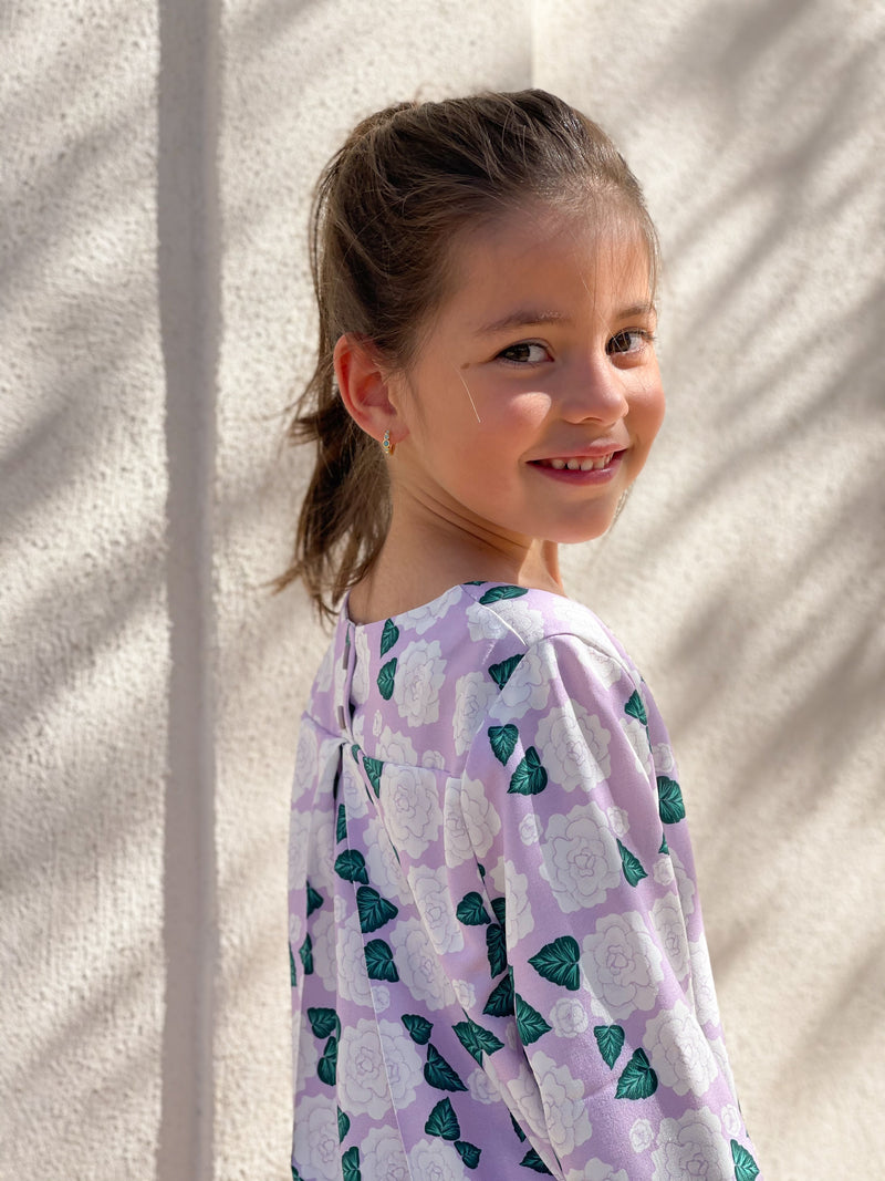 Patron couture  blouse fille Miss Violette / PDF (A4, A3, A0, US Letter) - Cadres, Calques par Taille, Vidéoprojection