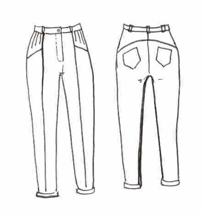 Patron couture pantalon, jean Hussard / PDF (A4, A3, A0, US Letter) - Cadres, Calques par Taille, Vidéoprojection