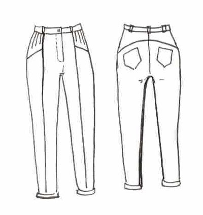 Patron couture pantalon, jean Hussard / Patron PDF (A0, A4 et US letter)