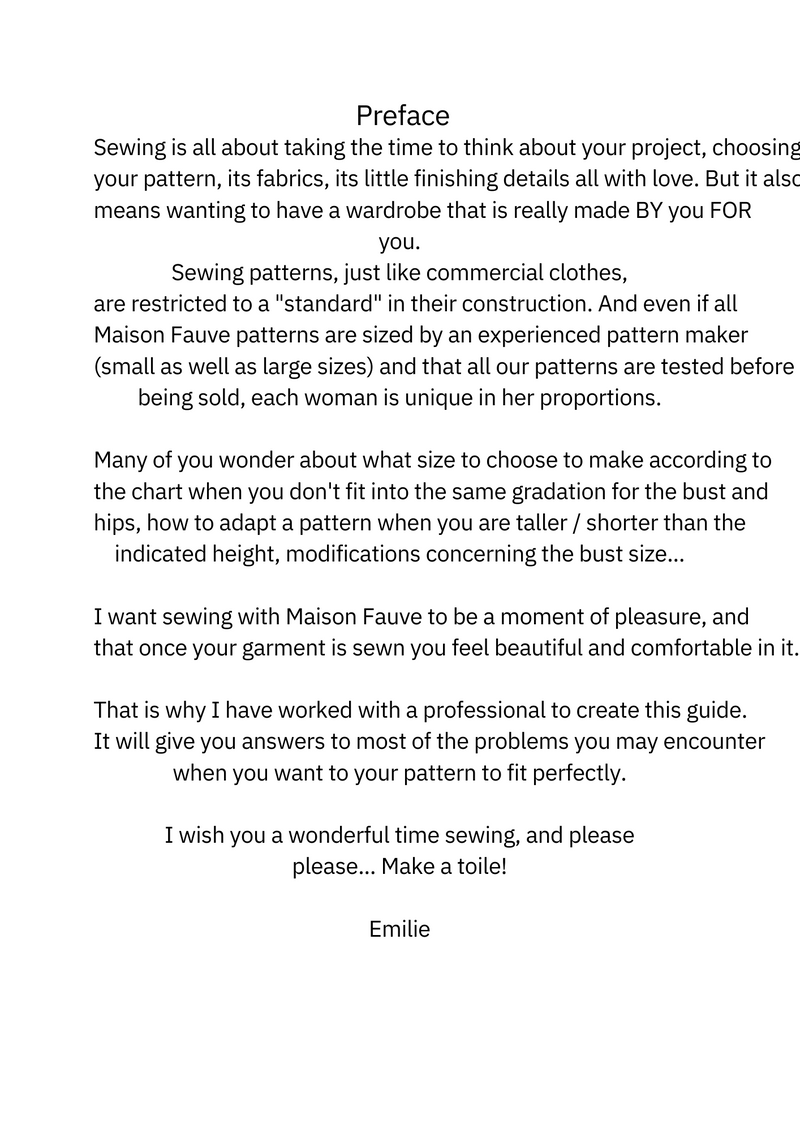 A Short Guide to Sewing made to measure by Maison Fauve: How to adapt sewing patterns to your body shape. 