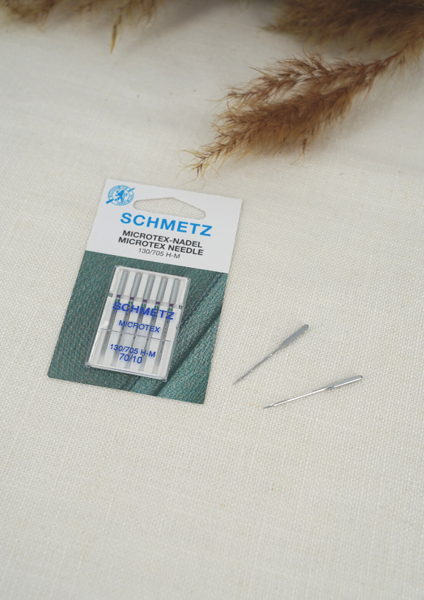 Lot de 5 aiguilles pour machine à coudre Schmetz Microtex