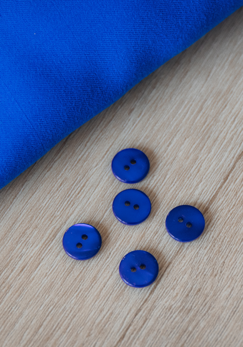Bouton nacre Bleu Cobalt 11 mm