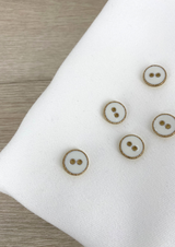 White button with gold glitter 12 mm