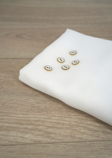 White button with gold glitter 12 mm