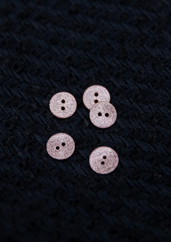 Bouton or rose à paillettes 12 mm
