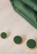 Bouton Dot kaki à paillettes dorées 15 mm