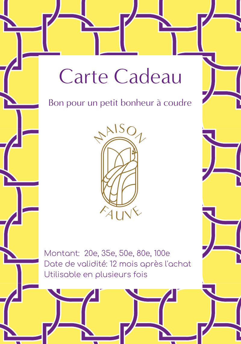 Carte cadeau couture Maison Fauve