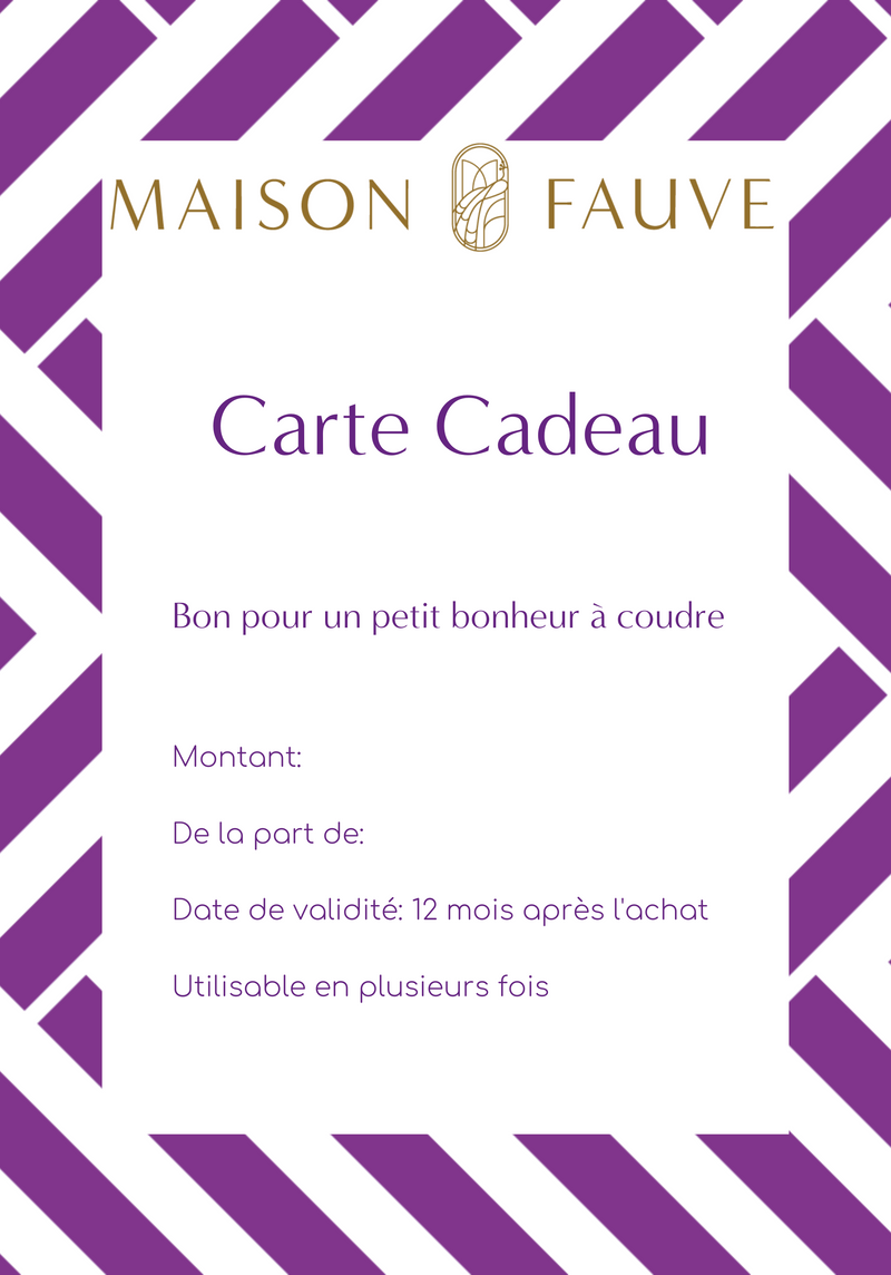 Carte cadeau couture Maison Fauve