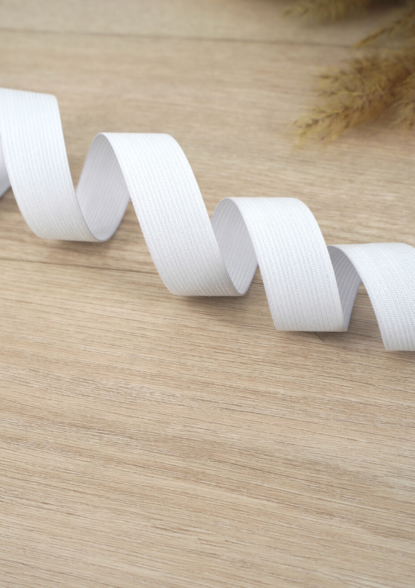 Élastique maille bracelet blanc largeur 30 mm - Vendu par centimètre - Blanc ou Noir