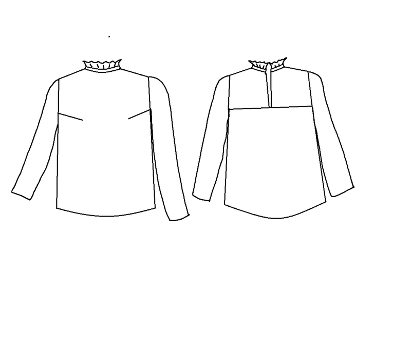 Patron couture blouse fille Miss Dahlia / PDF (A4, A3, A0, US Letter) - Cadres, Calques par Taille, Vidéoprojection