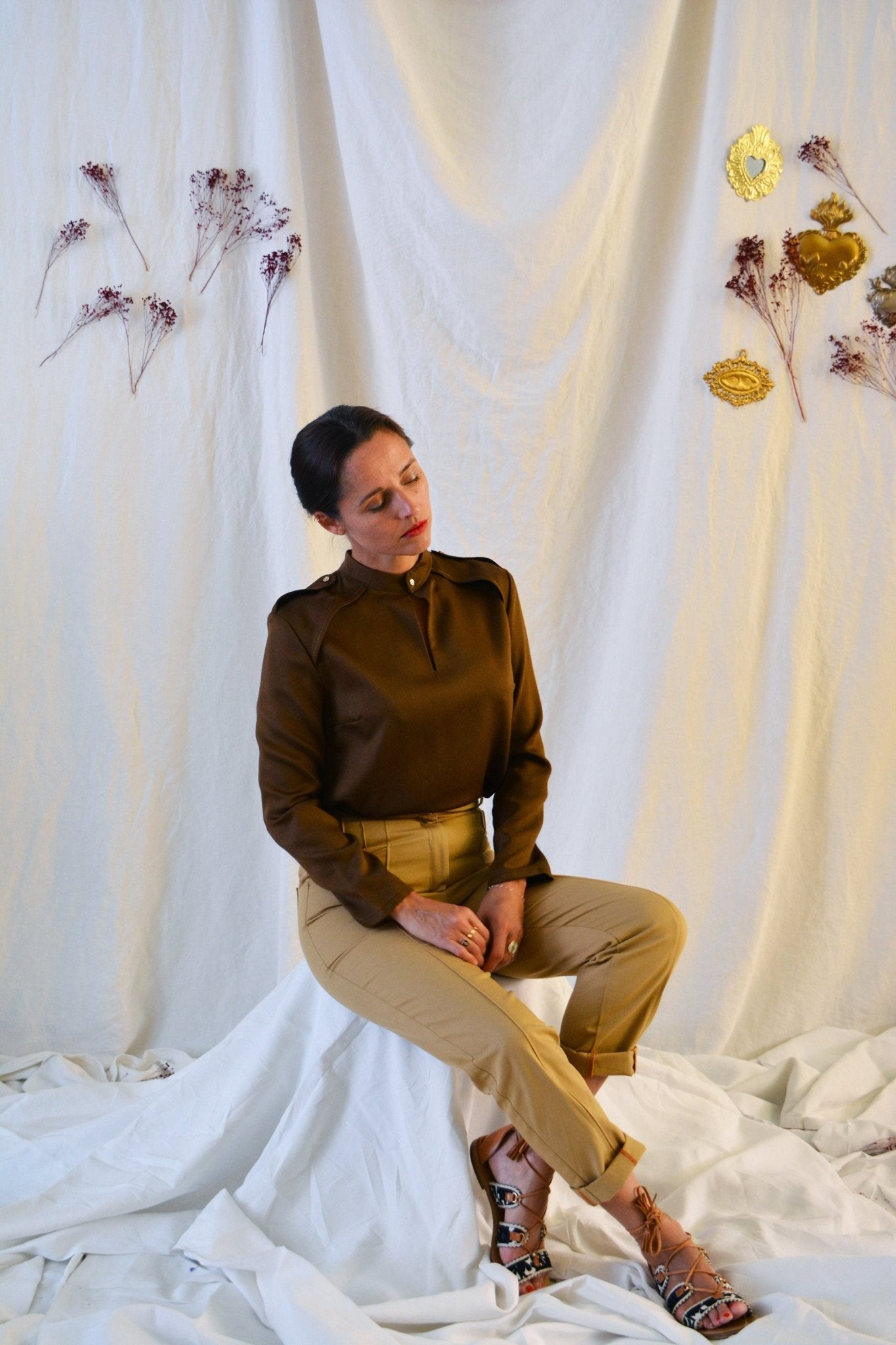 Patron couture blouse Rocaille / PDF (A4, A3, A0, US Letter) - Cadres, Calques par Taille, Vidéoprojection - Maison Fauve