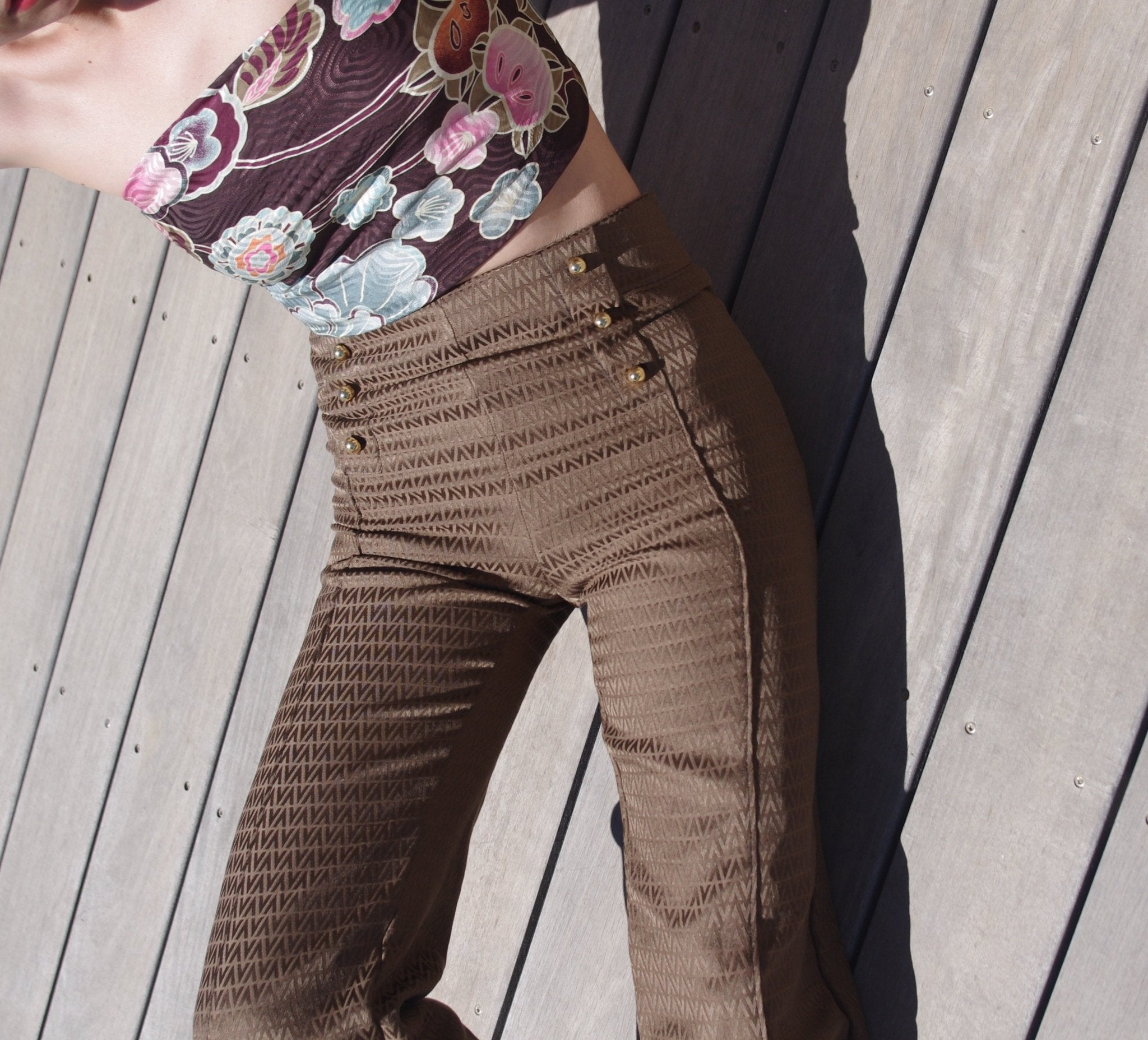 Patron couture pantalon à pont Embrun / PDF (A4, A3, A0, US Letter) - Cadres, Calques par Taille, Vidéoprojection - Maison Fauve