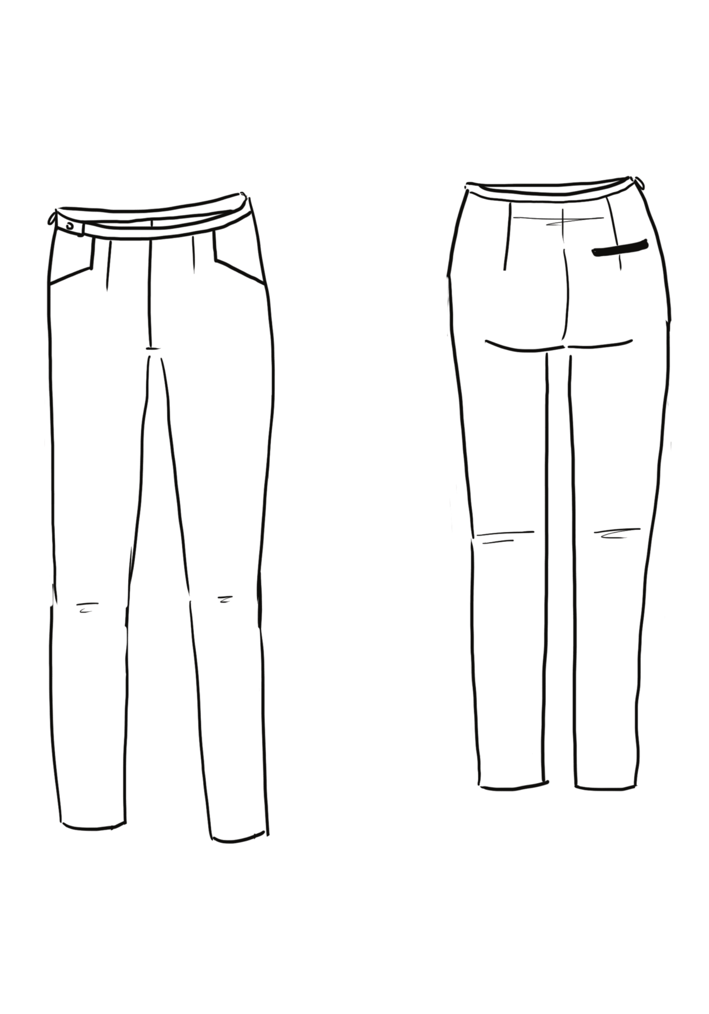 Patron couture pantalon cigarette Loulou / PDF (A4, A3, A0, US Letter) - Cadres, Calques par Taille, Vidéoprojection - Maison Fauve