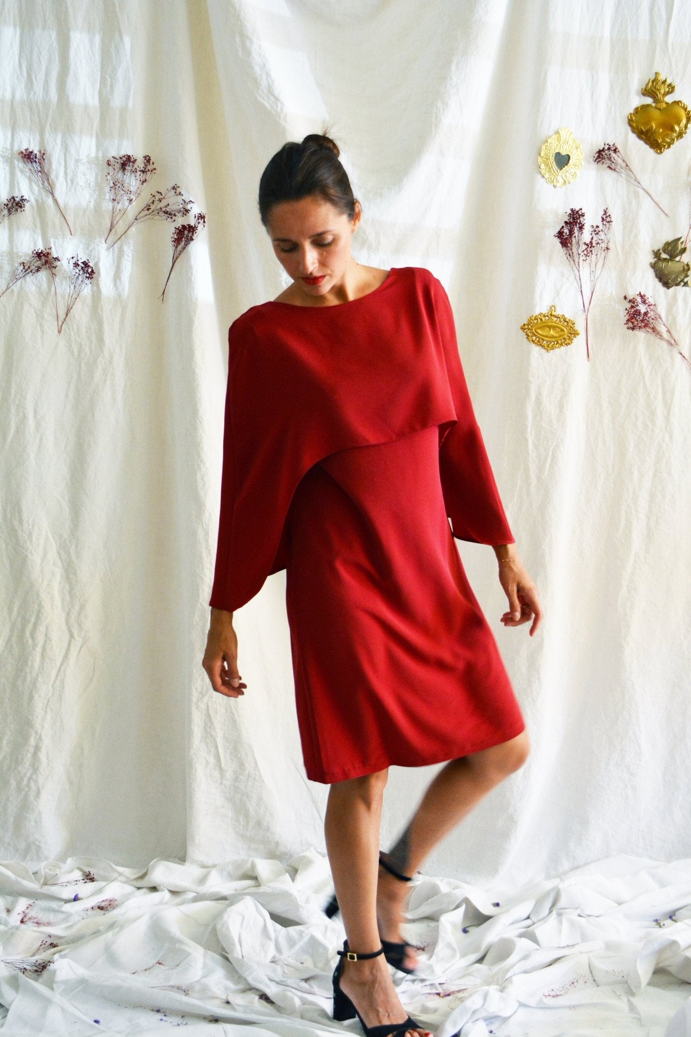 Patron couture robe cape Bonnie / PDF (A4, A3, A0, US Letter) - Cadres, Calques par Taille, Vidéoprojection - Maison Fauve
