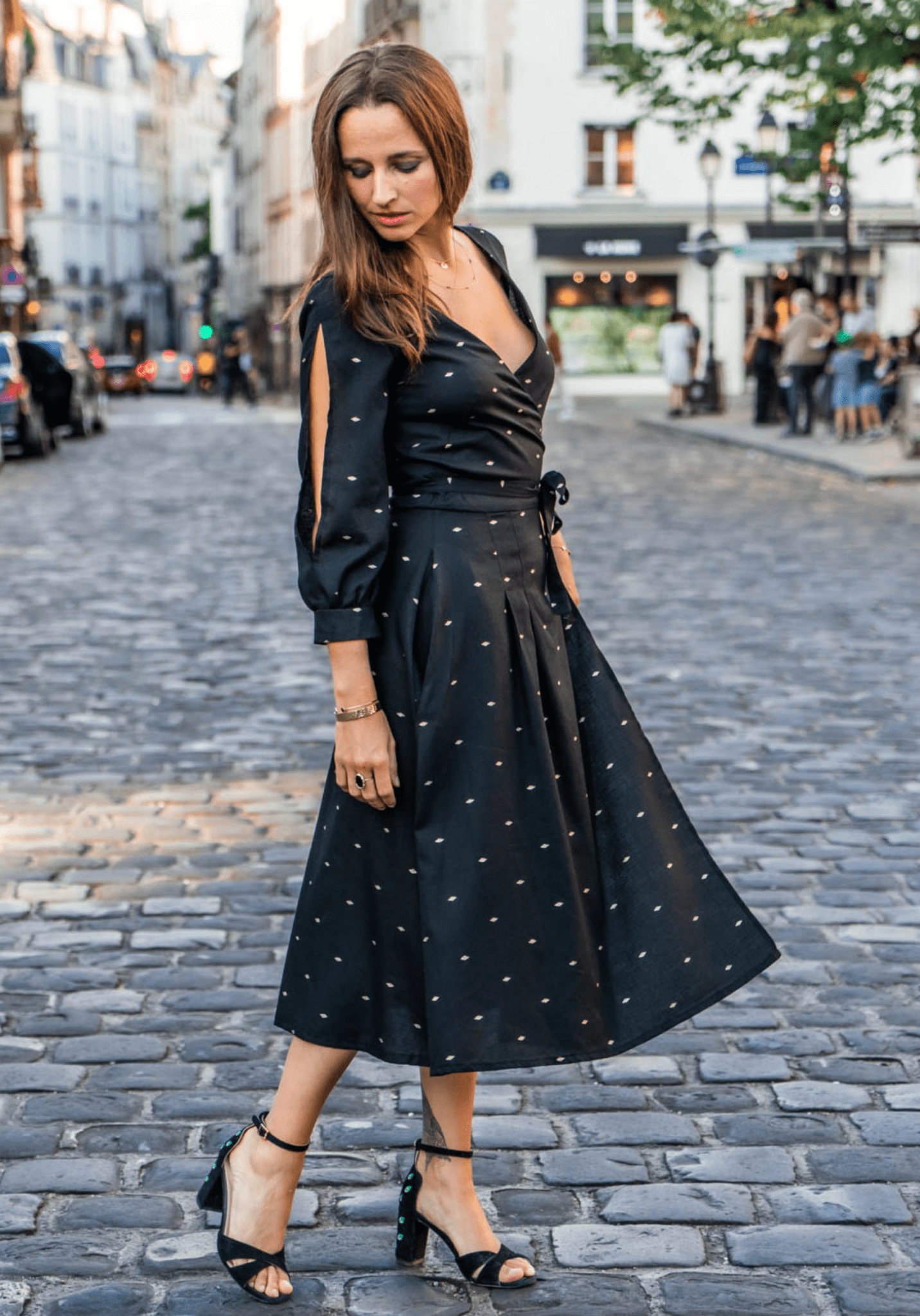 Patron couture robe portefeuille longue Tamara / PDF (A4, A3, A0, US Letter) – Tailles 34 à 56 – Cadres, Calques par Taille, Vidéoprojection - Maison Fauve