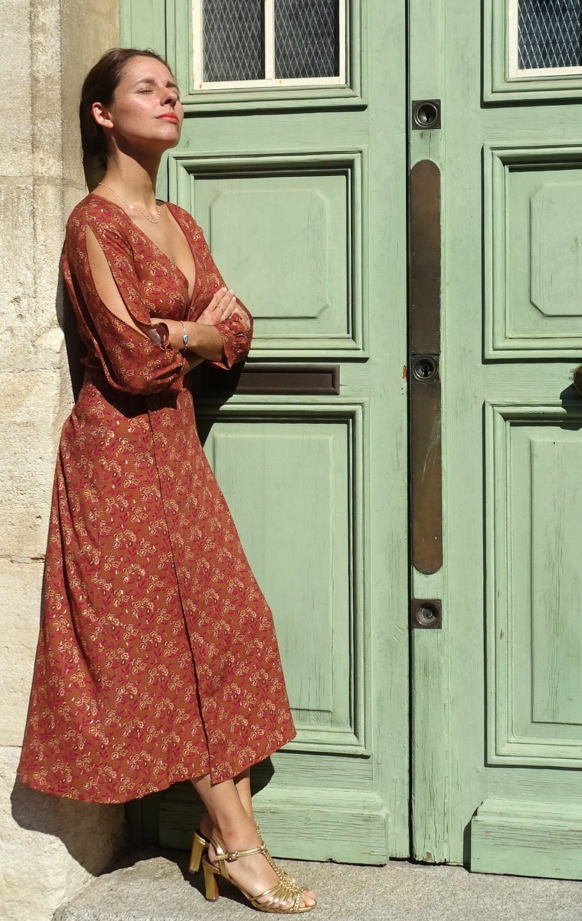 Patron couture robe portefeuille longue Tamara / PDF (A4, A3, A0, US Letter) – Tailles 34 à 56 – Cadres, Calques par Taille, Vidéoprojection - Maison Fauve